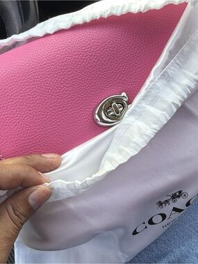 Coach Cassie Pink Pebble Leather Top-Handle Shoulder Bag